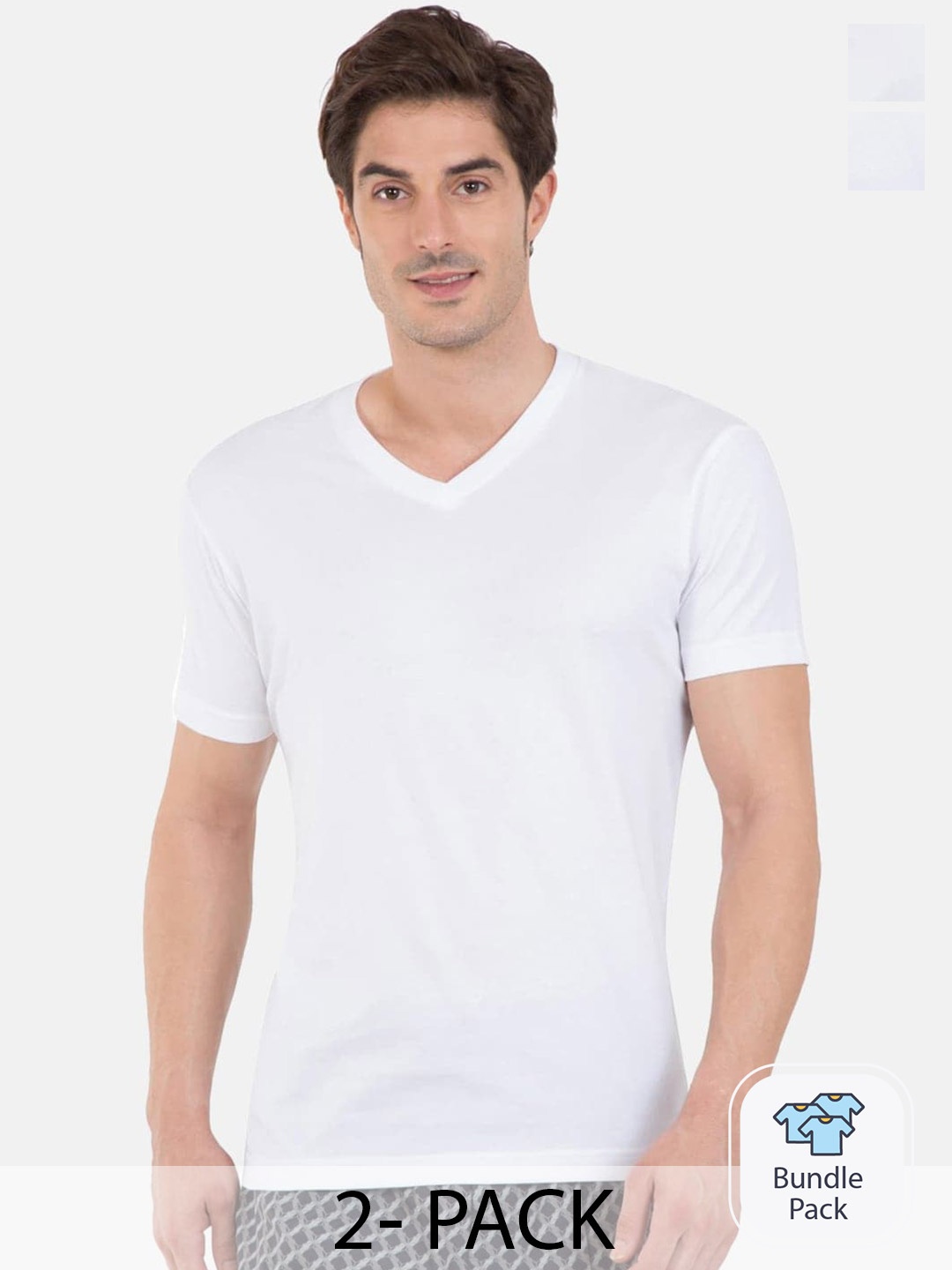 

Jockey Pack Of 2 Cotton V-Neck Lounge T-shirts 11420240, White