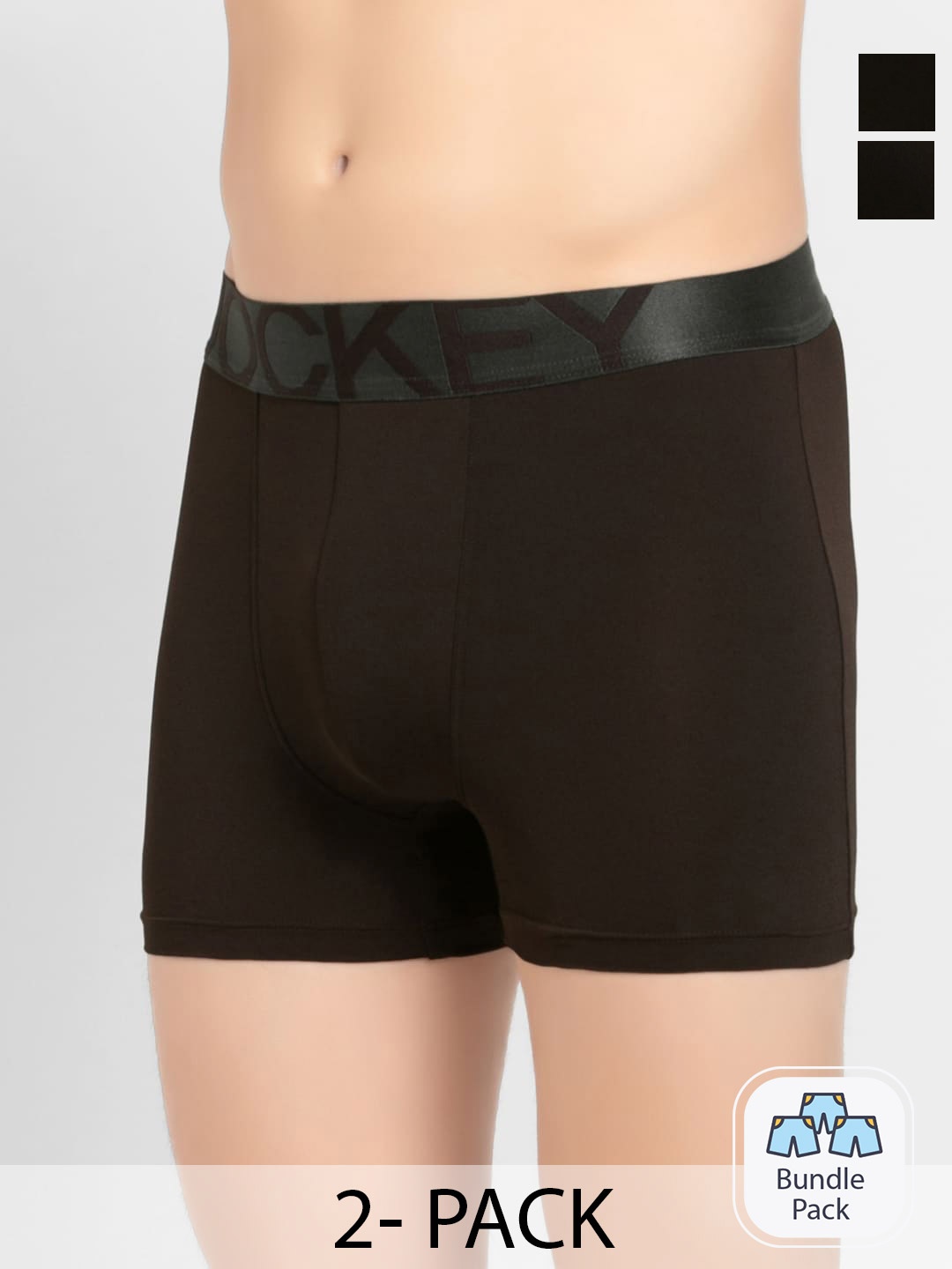 

Jockey Men Pack Of 2 Outer Elastic Trunks 11863572, Coffee brown