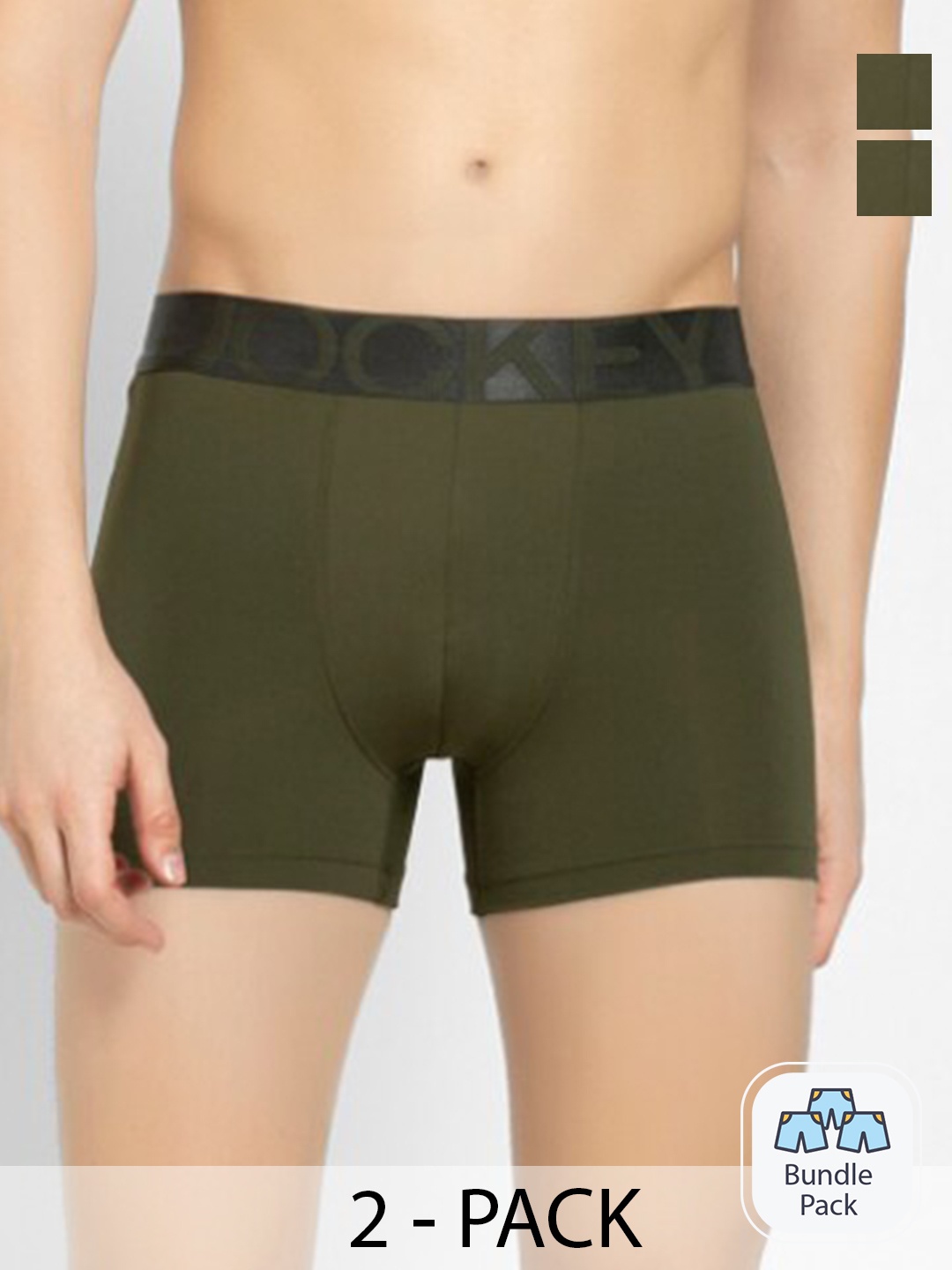

Jockey Men Pack Of 2 Outer Elastic Trunks 11863578, Olive