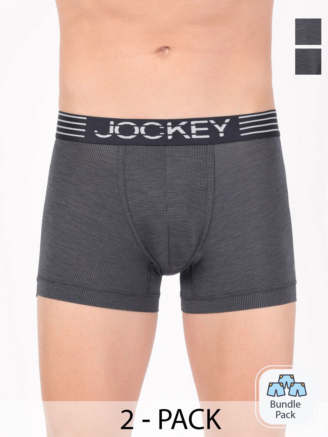 

Jockey Men Pack Of 2 Printed Outer Elastic Trunks 16974120, Navy blue