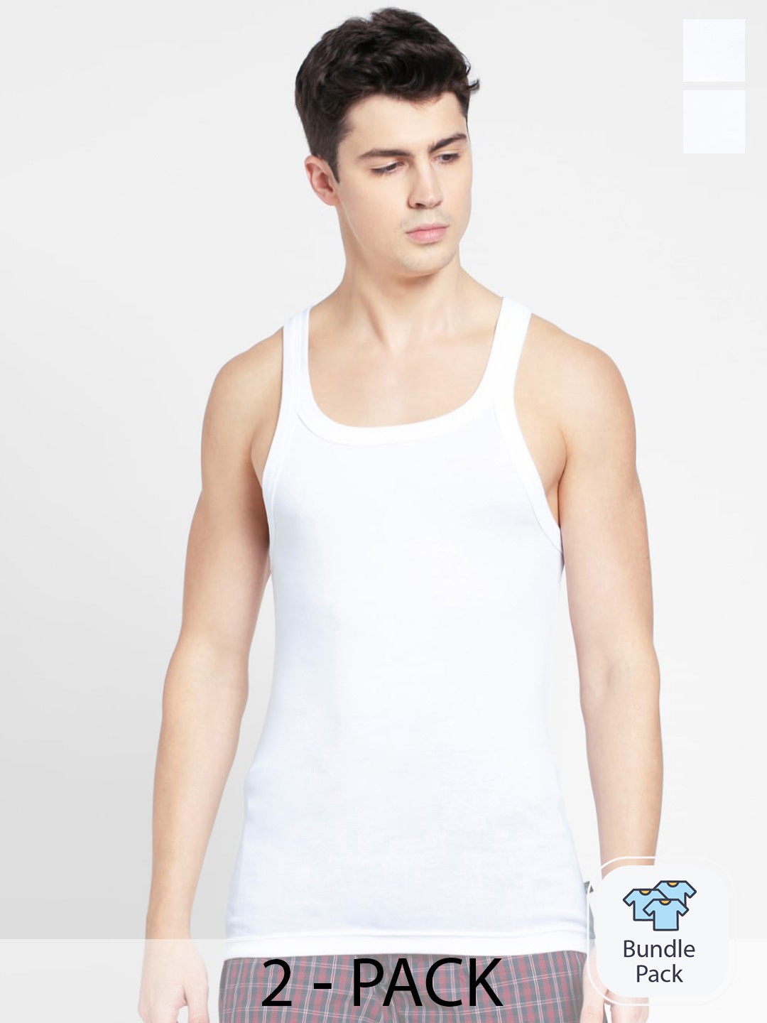 

Jockey Pack Of 2 Cotton Scoop Neck Undershirt Vests 21477722, White