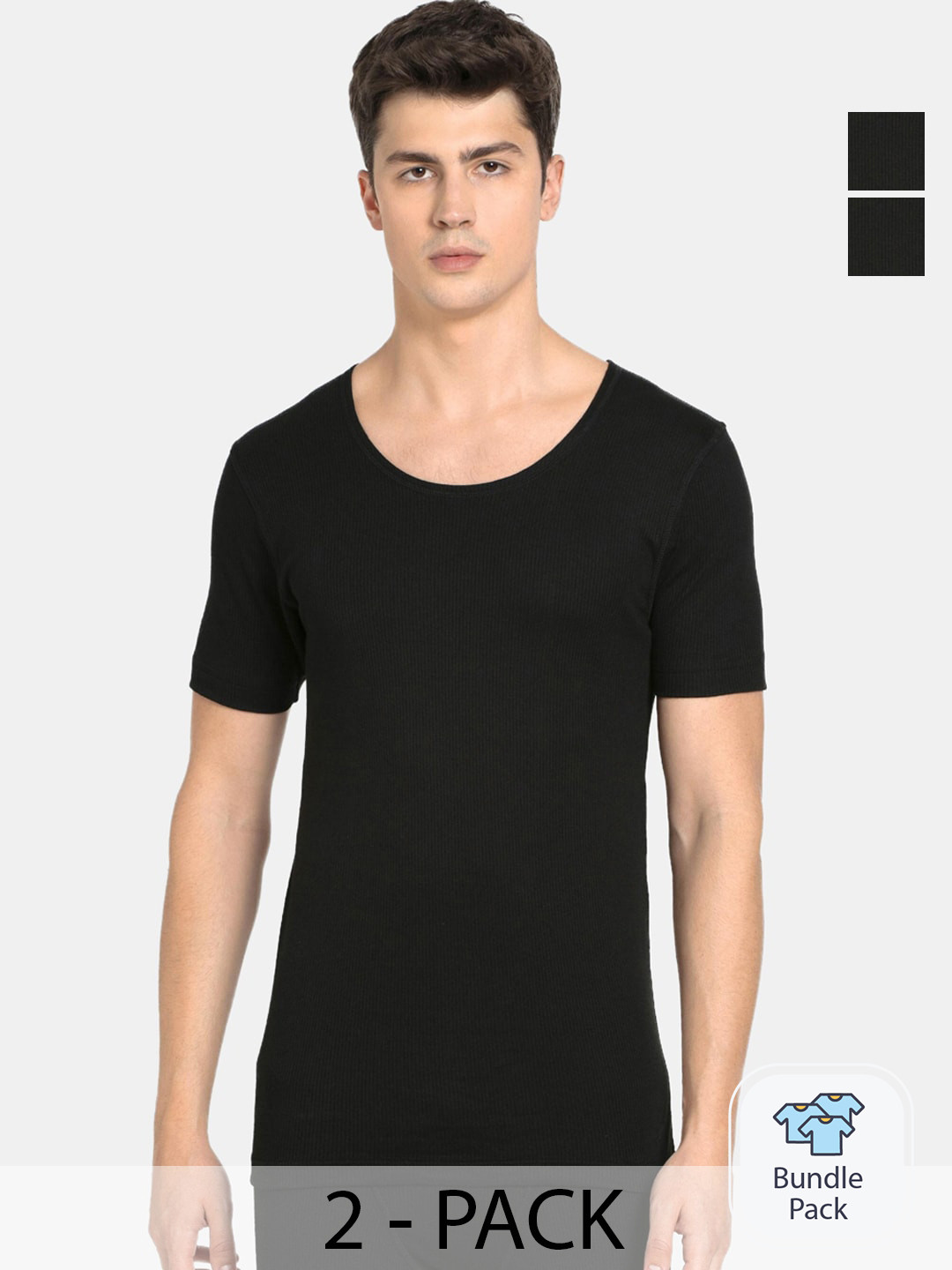 

Jockey Pack Of 2 Cotton Thermal Tops 14981130, Black