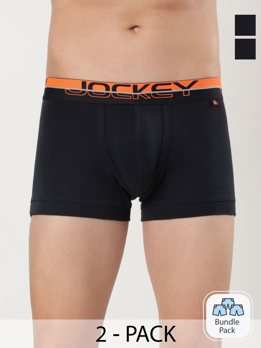 

Jockey Men Pack Of 2 Mid Rise Pure Cotton Trunk-11036404, Navy blue
