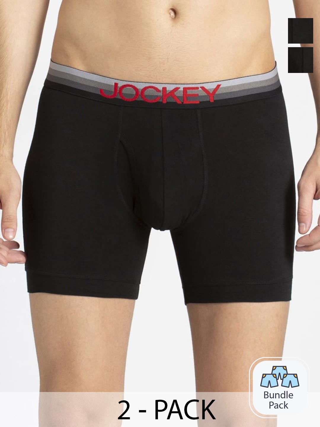 

Jockey Men Pack Of 2 Mid Rise Trunk-11863558, Black