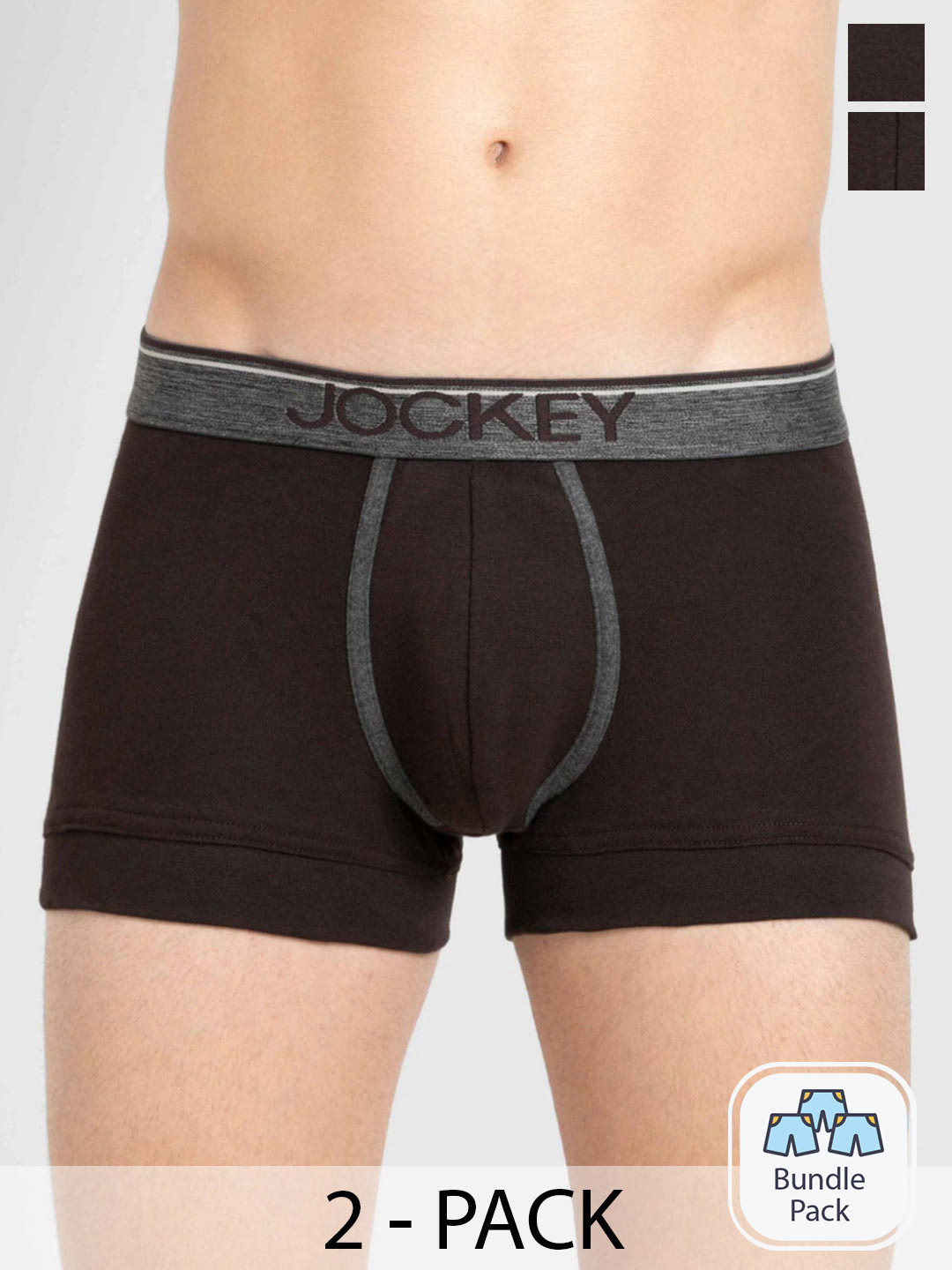 

Jockey Men Pack Of 2 Low Rise Pure Cotton Trunk-16403148, Brown