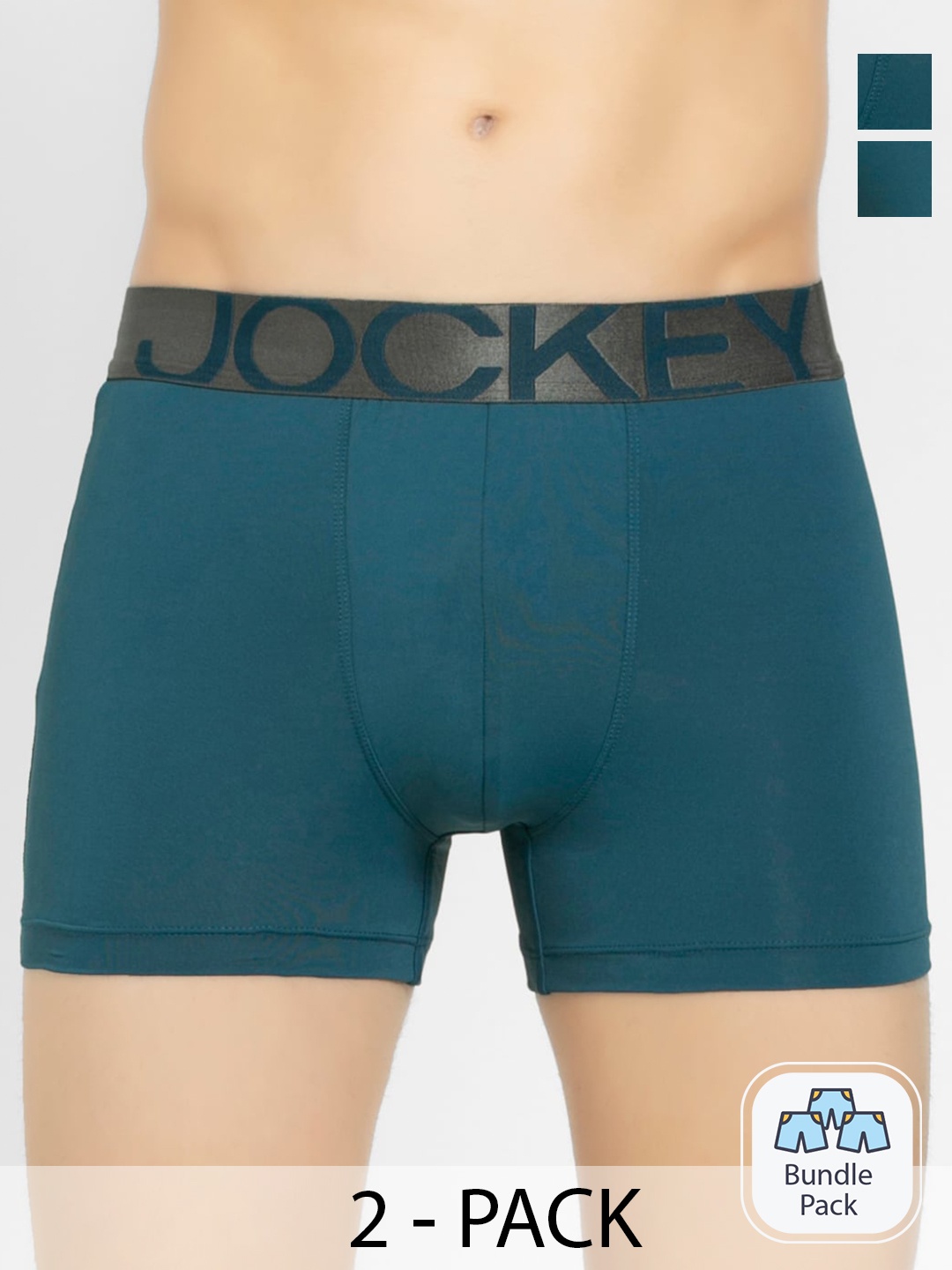 

Jockey Men Pack Of 2 Mid Rise Trunk-10638896, Teal