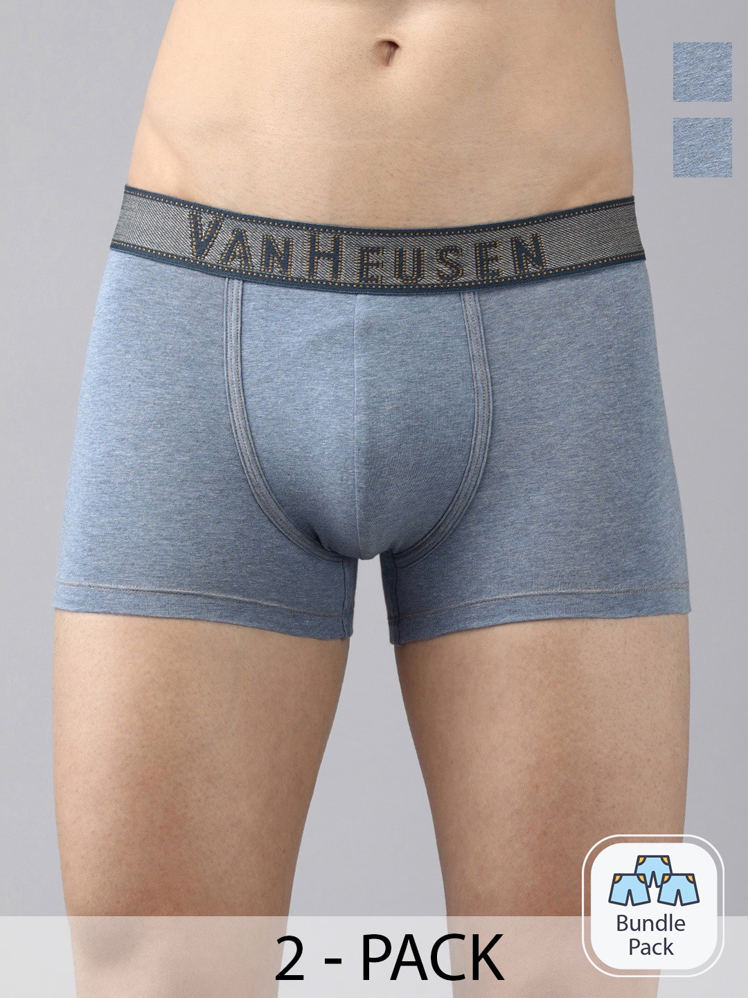 

Van Heusen Men Pack Of 2 Mid Rise Trunk-16696160, Blue