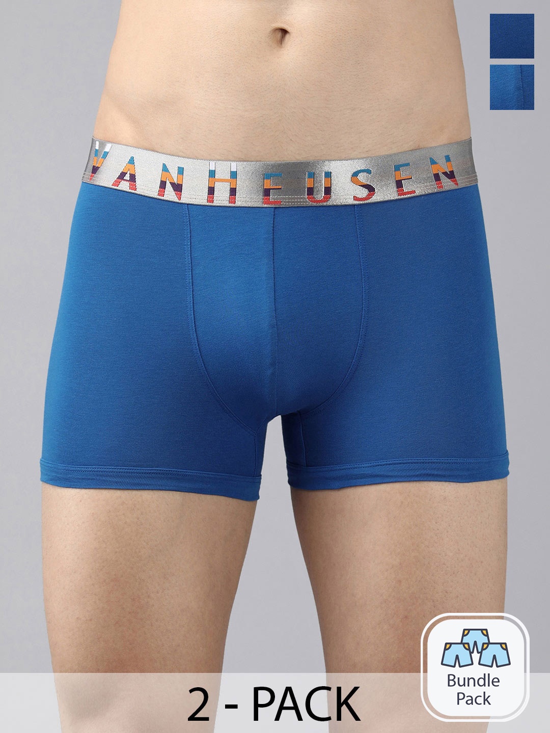 

Van Heusen Men Pack Of 2 Mid Rise Pure Cotton Trunk-16695958, Blue