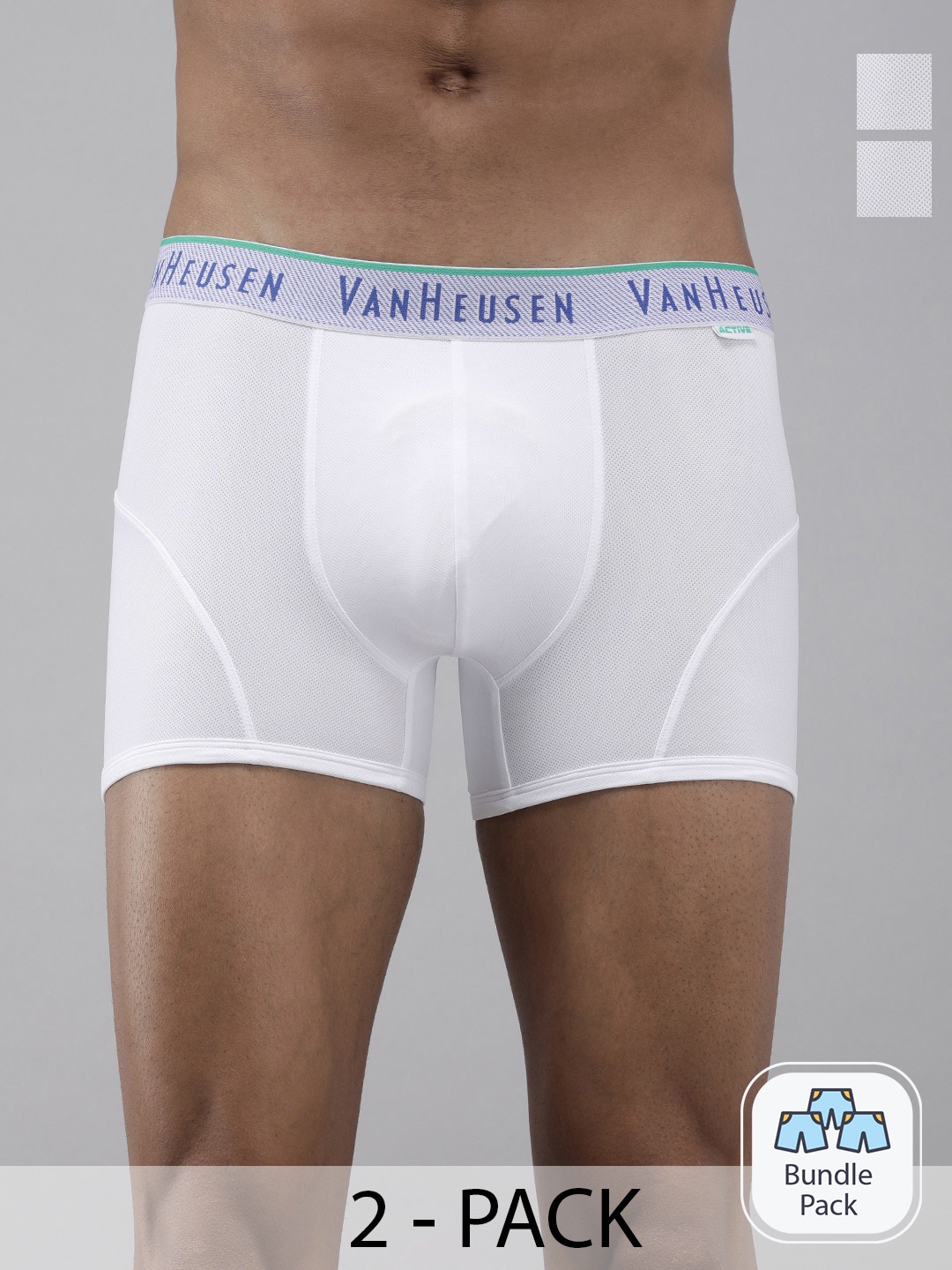 

Van Heusen Men Pack Of 2 Mid Rise Pure Cotton Trunk-22115748, White