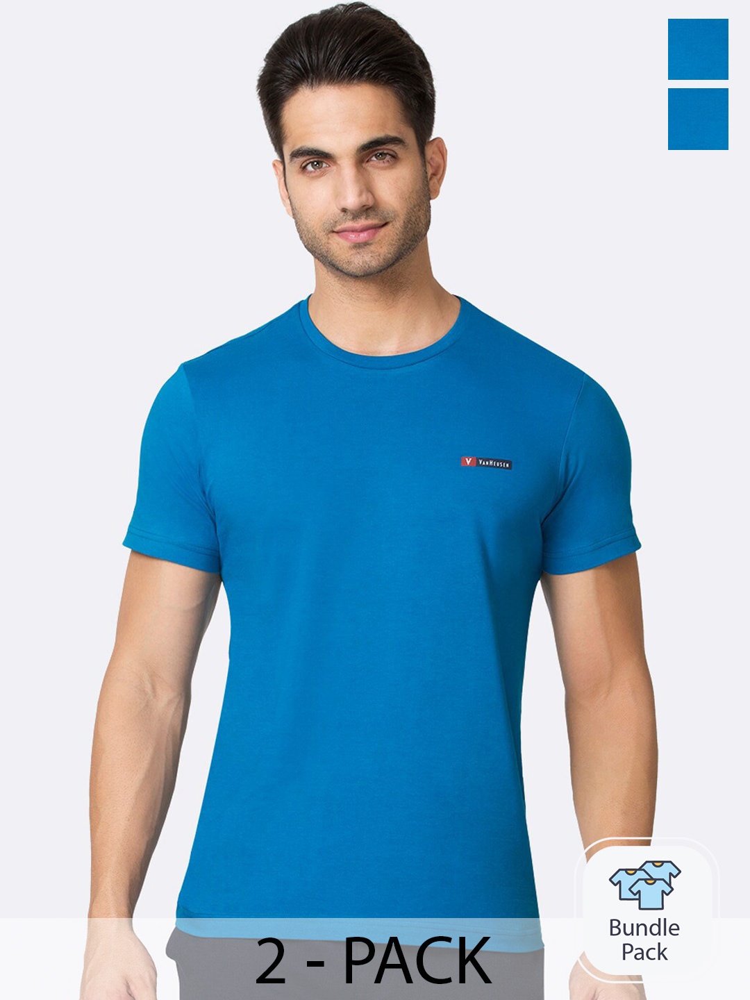 

Van Heusen Pack Of 2 Short Sleeves Cotton Lounge Tshirts, Blue