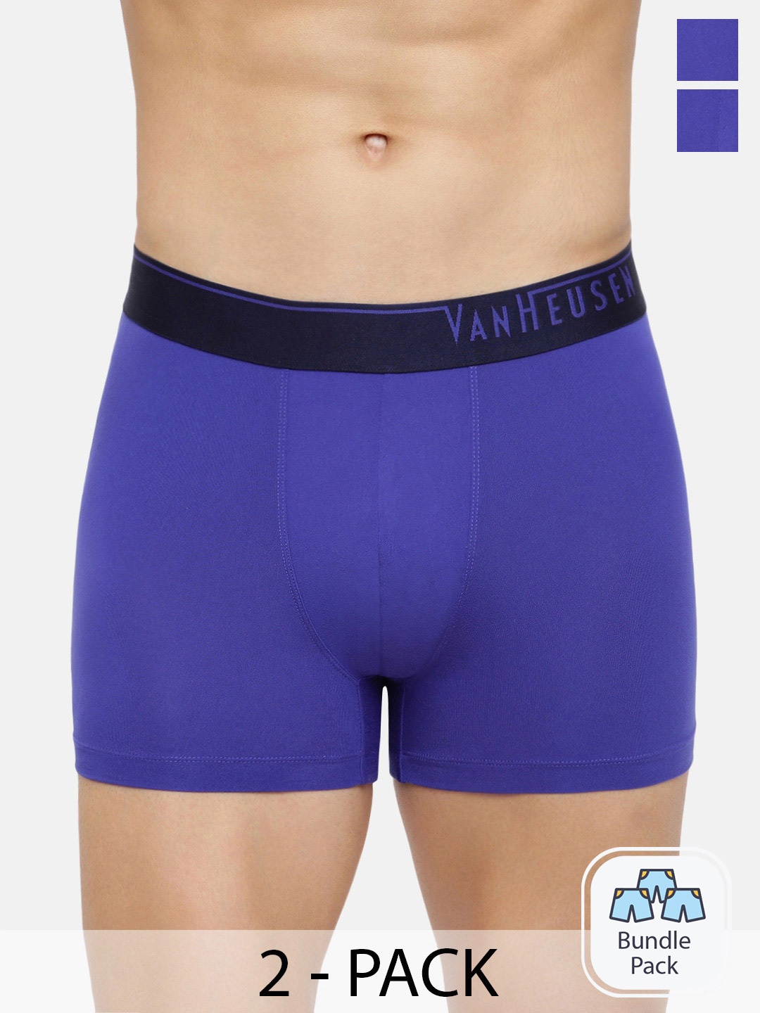 

Van Heusen Men Pack Of 2 Outer Elastic Cotton Trunk 10591210-2, Blue