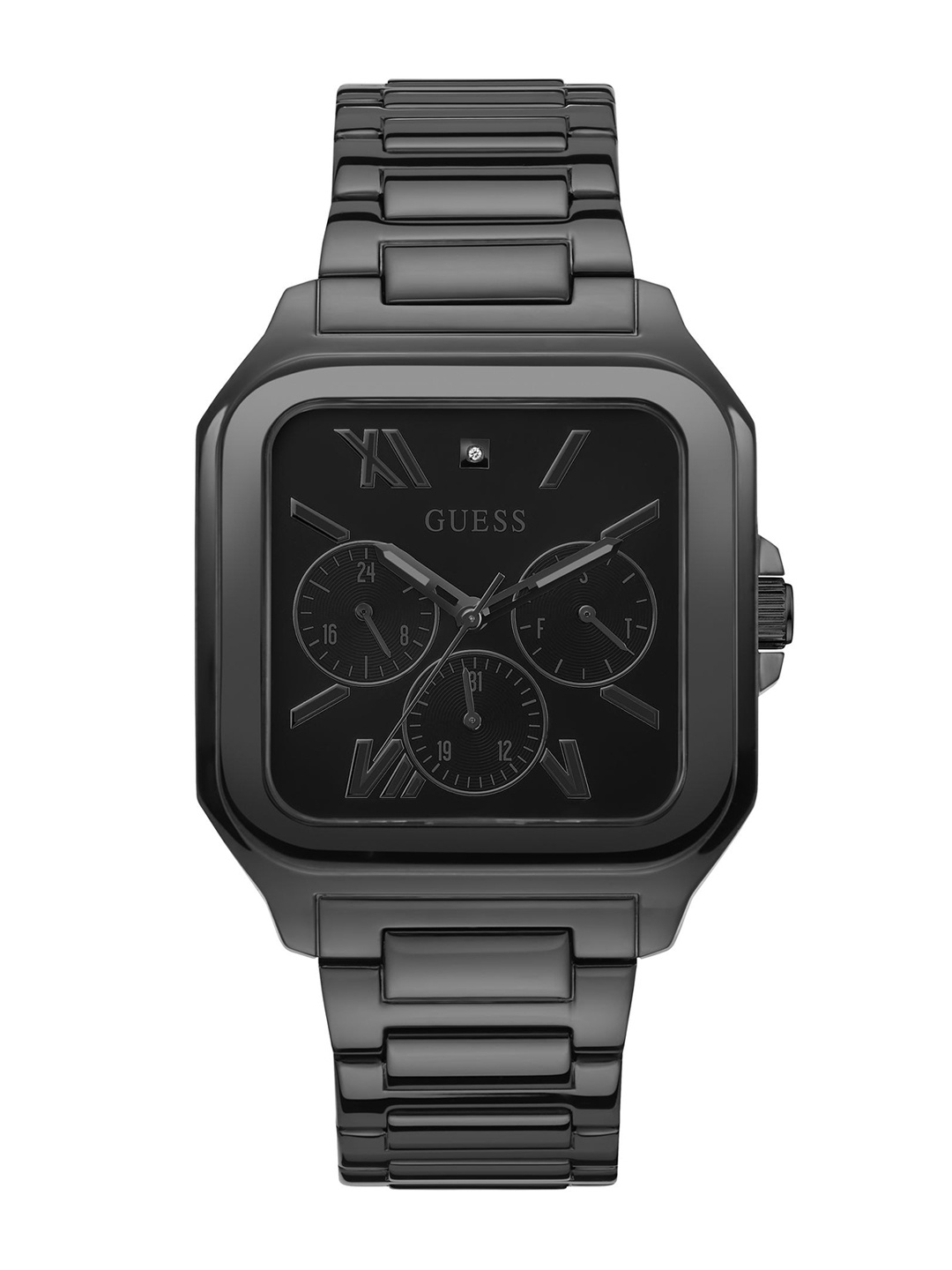 GUESS Men Dial & Stainless Steel Bracelet Style Straps Analogue Watch GW0631G2, Black