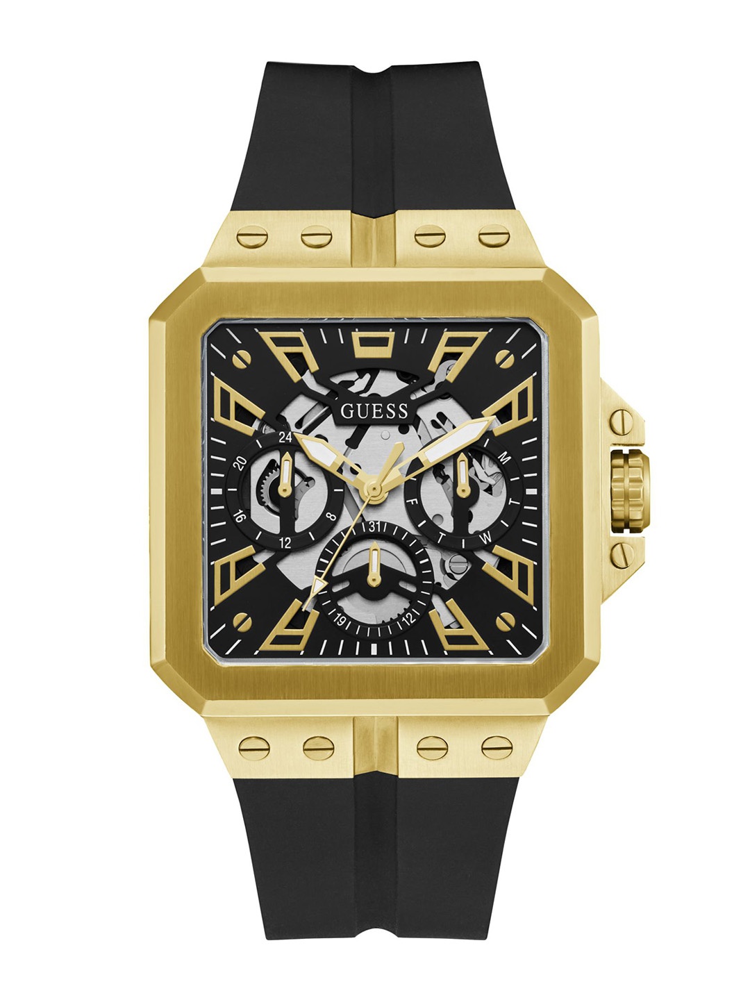 

GUESS Men Printed Dial & Straps Analogue Watch GW0637G2, Black