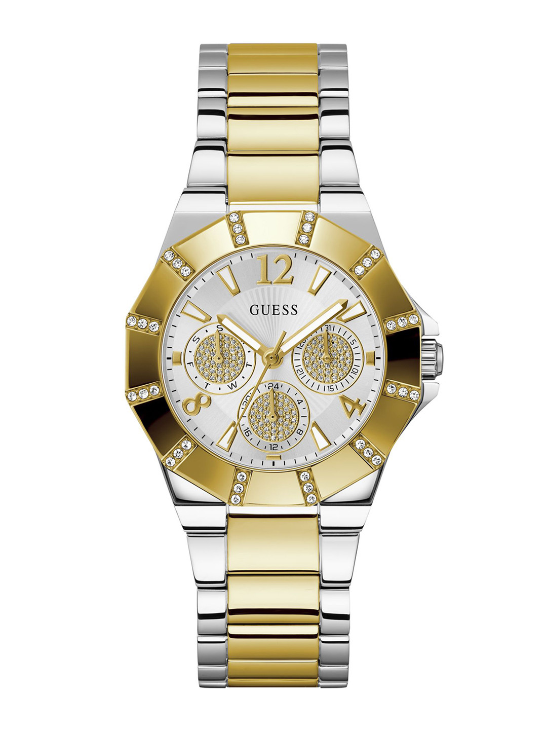 

GUESS Women Dial & Stainless Steel Bracelet Style Straps Analogue Watch GW0616L2, Silver