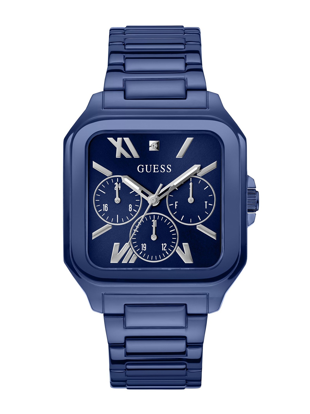 GUESS Men Water Resistance Stainless Steel Analogue Watch GW0631G3, Blue