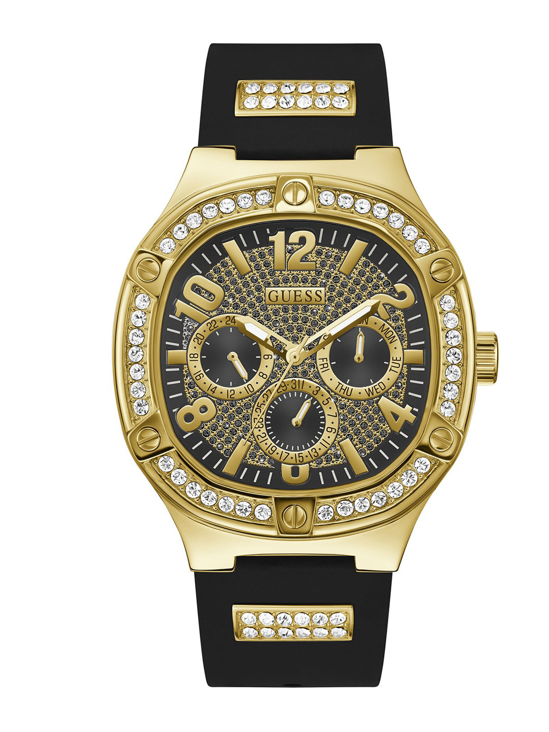 

GUESS Men Water Resistance Stainless Steel Analogue Watch GW0641G2, Gold