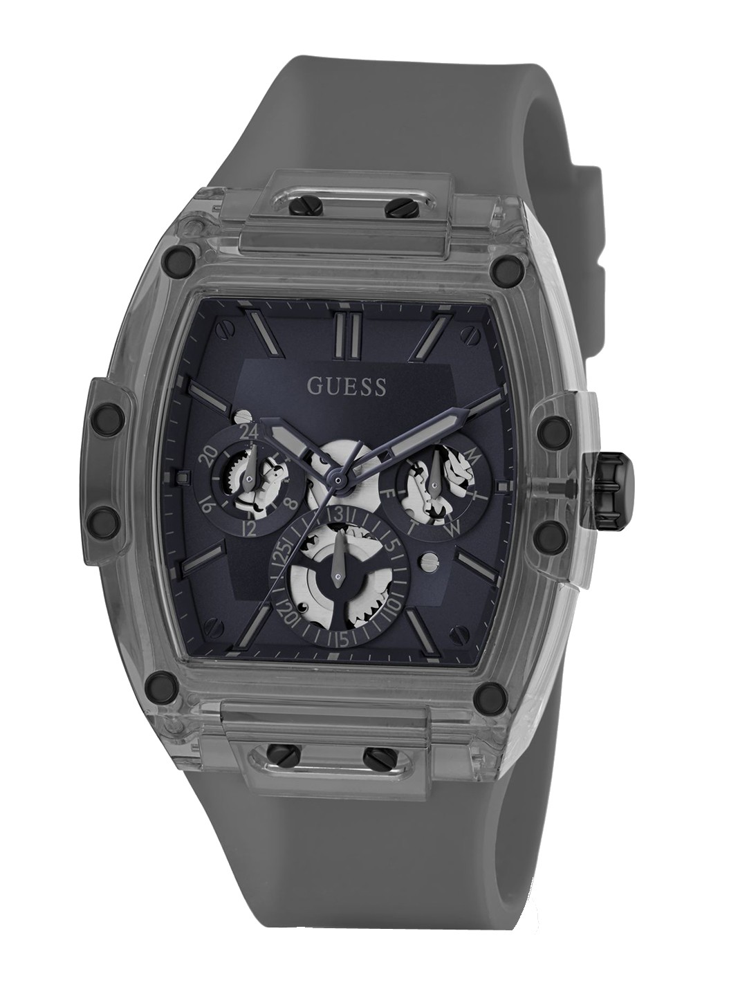 

GUESS Men Rectangle Dial & Straps Analogue Watch GW0203G9, Navy blue