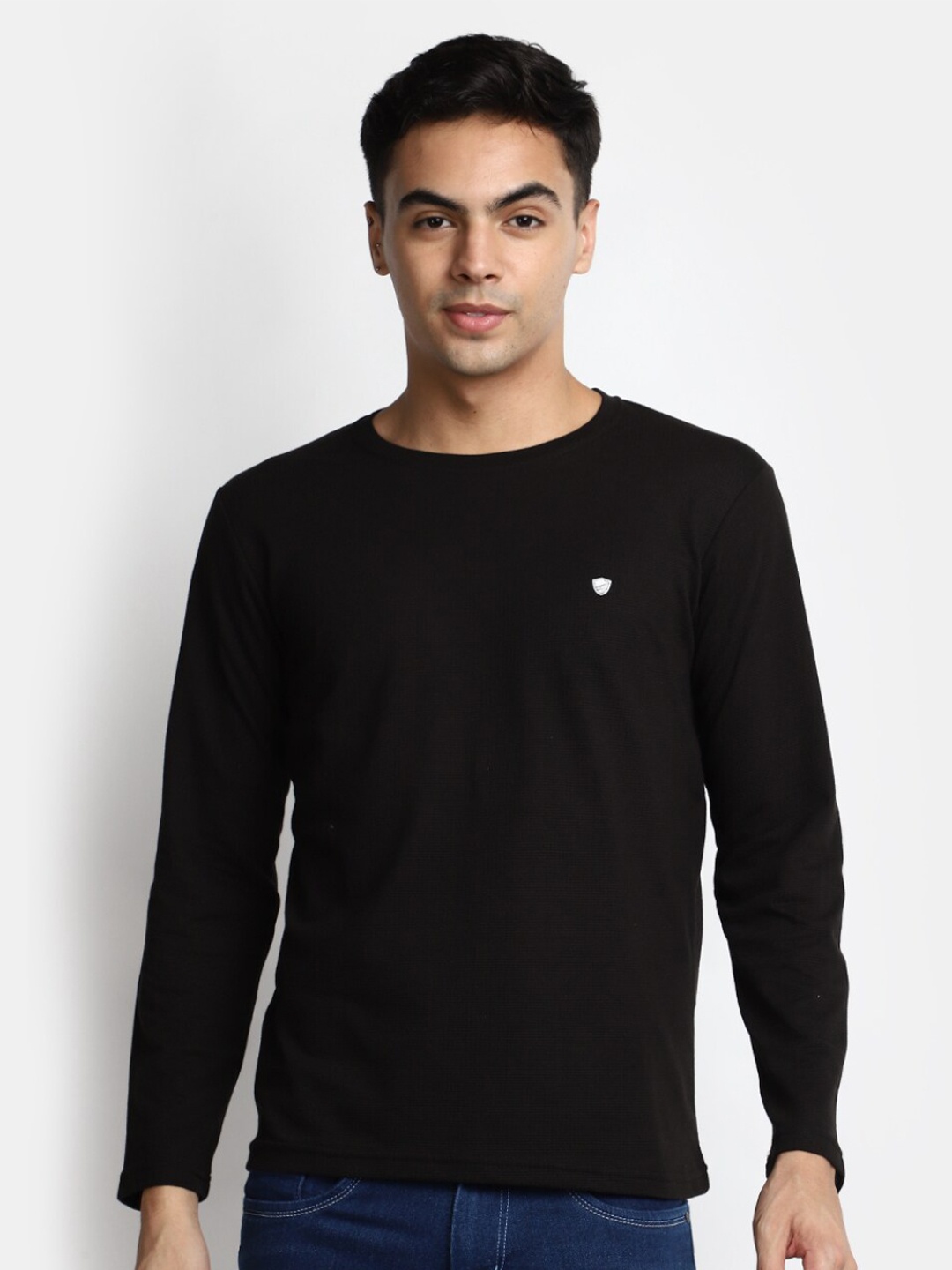 

V-Mart Cotton Slim Fit T-shirt, Black