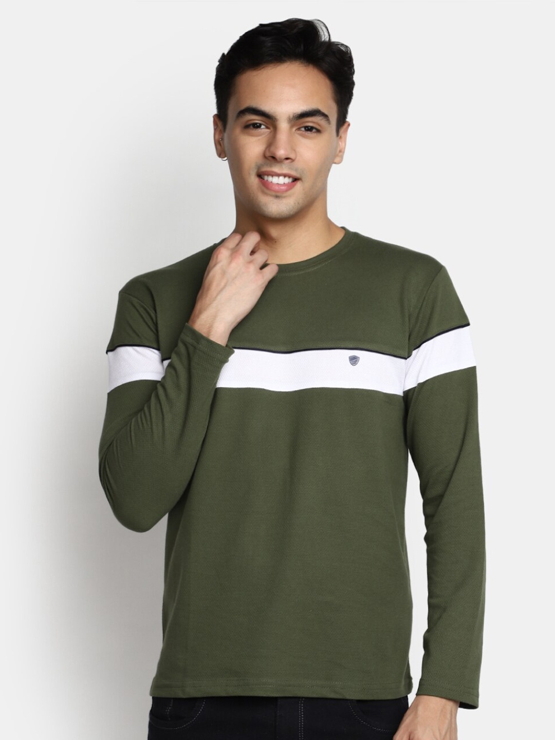 

V-Mart Long Sleeves Cotton Slim Fit T-shirt, Green