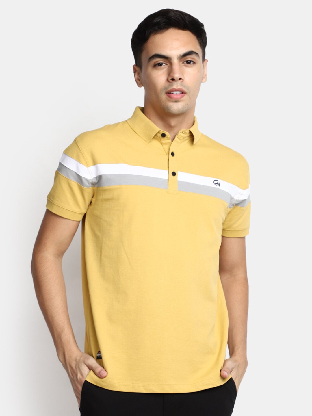 

V-Mart Polo Collar Cotton T-shirt, Yellow