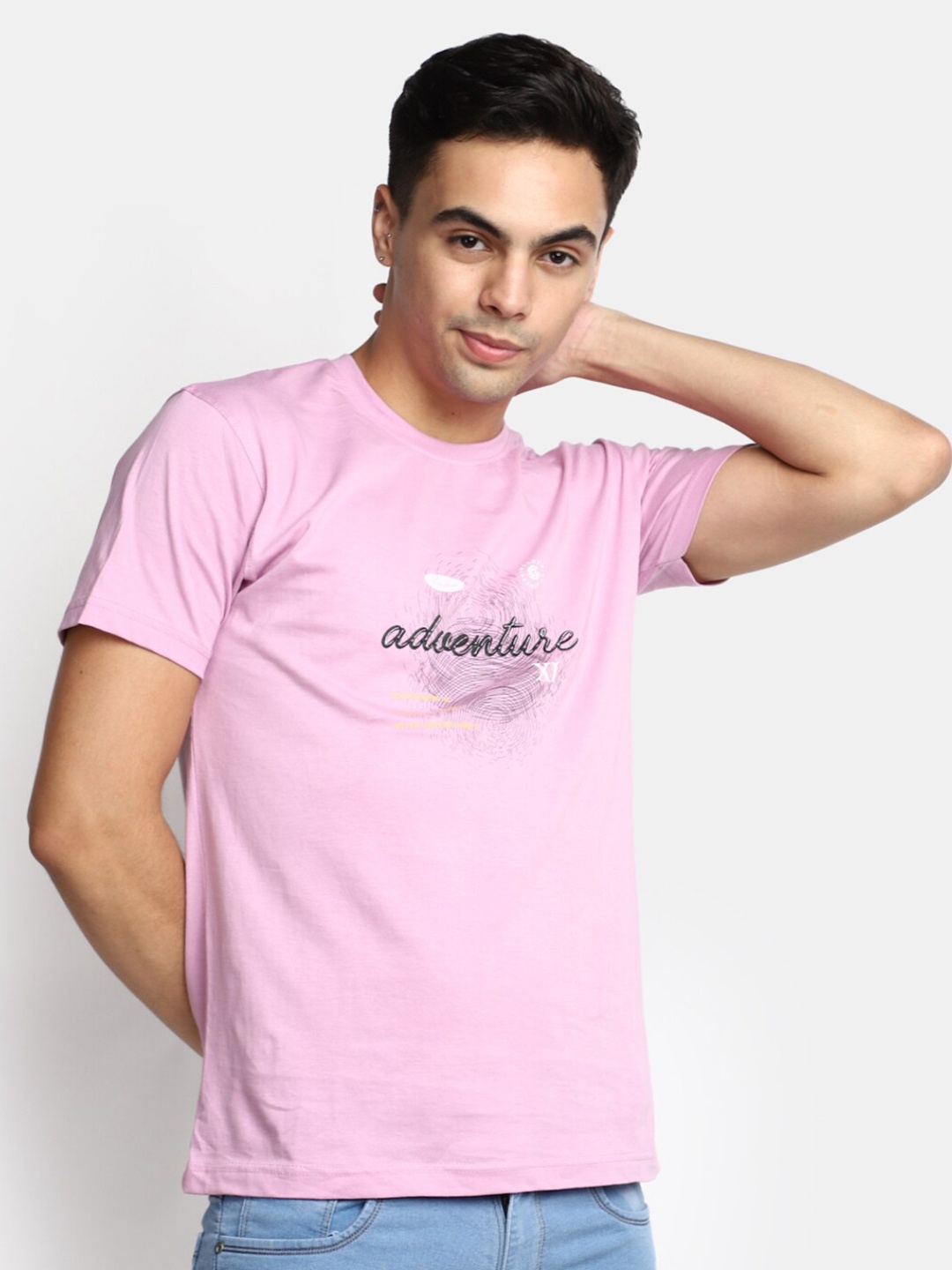 

V-Mart Typography Printed Cotton T-shirt, Purple
