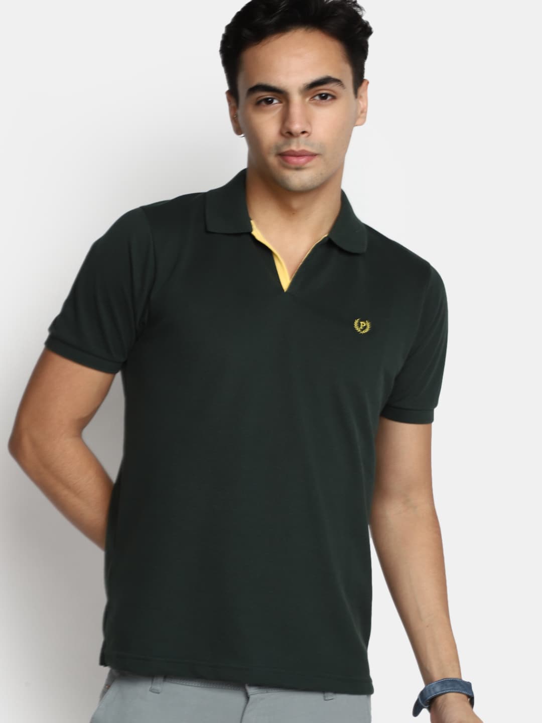 

V-Mart Regular Fit Polo Collar T-shirt, Green