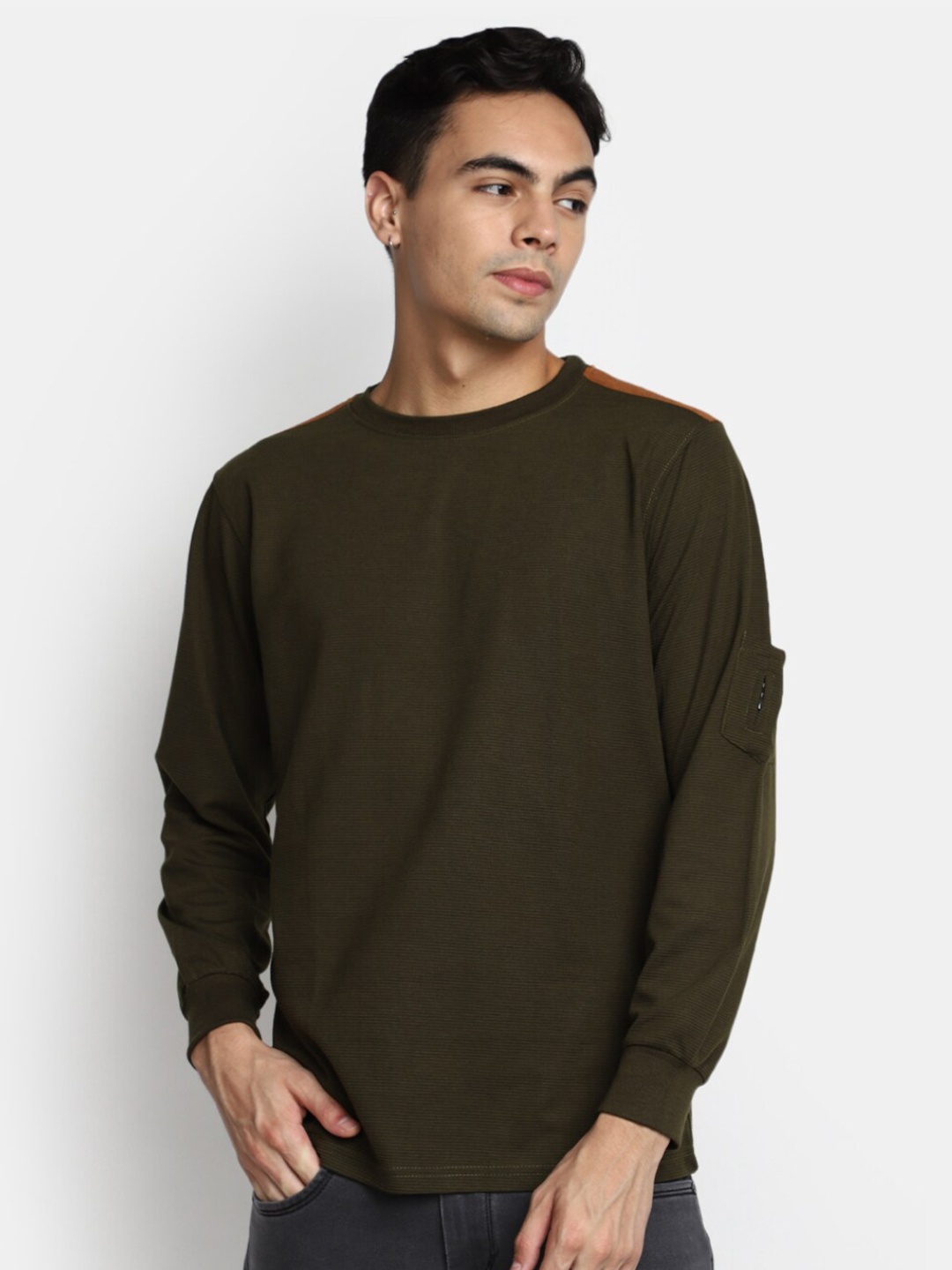 

V-Mart Slim Fit Cotton T-shirt, Green