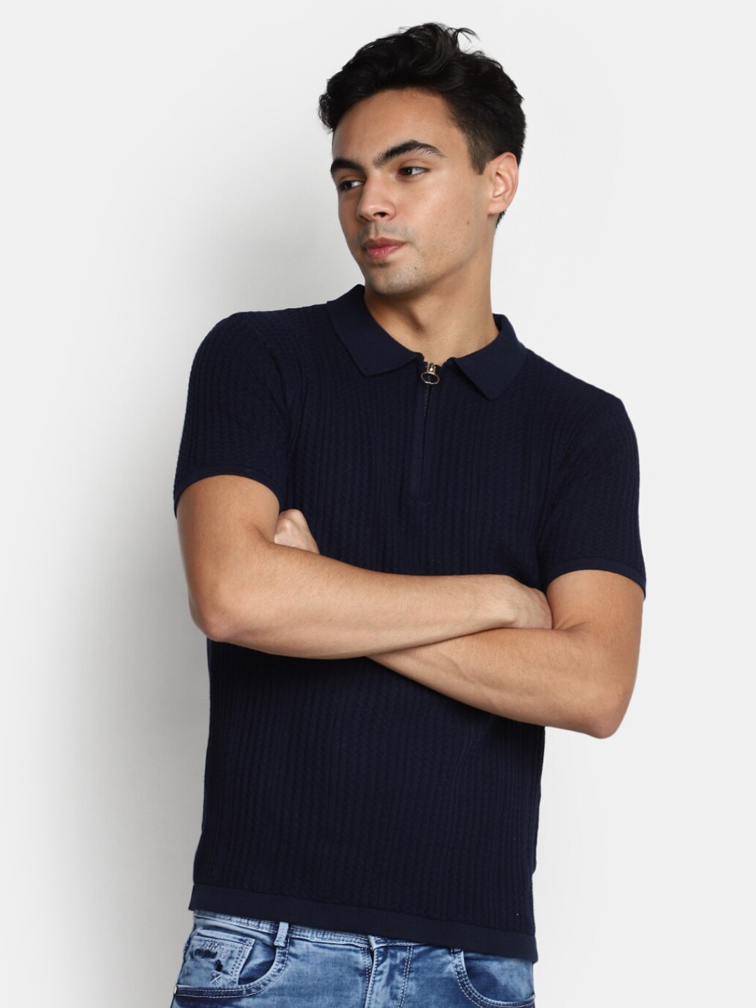 

V-Mart Polo Collar Slim Fit Cotton T-shirt, Blue