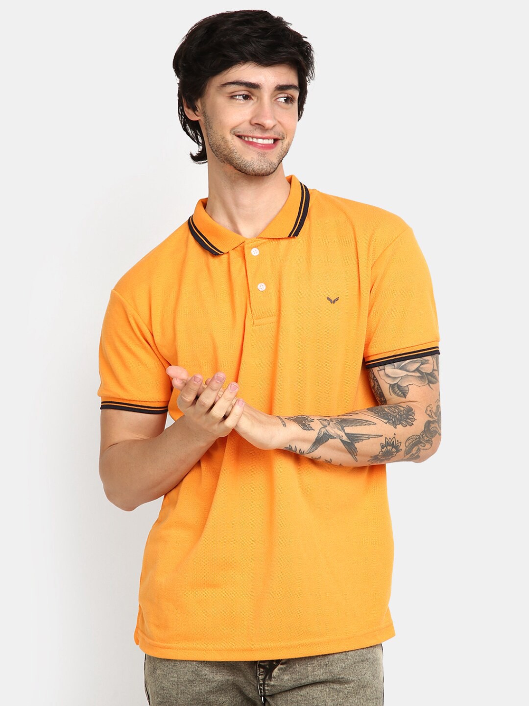 

V-Mart Cotton Polo Collar T-shirt, Yellow