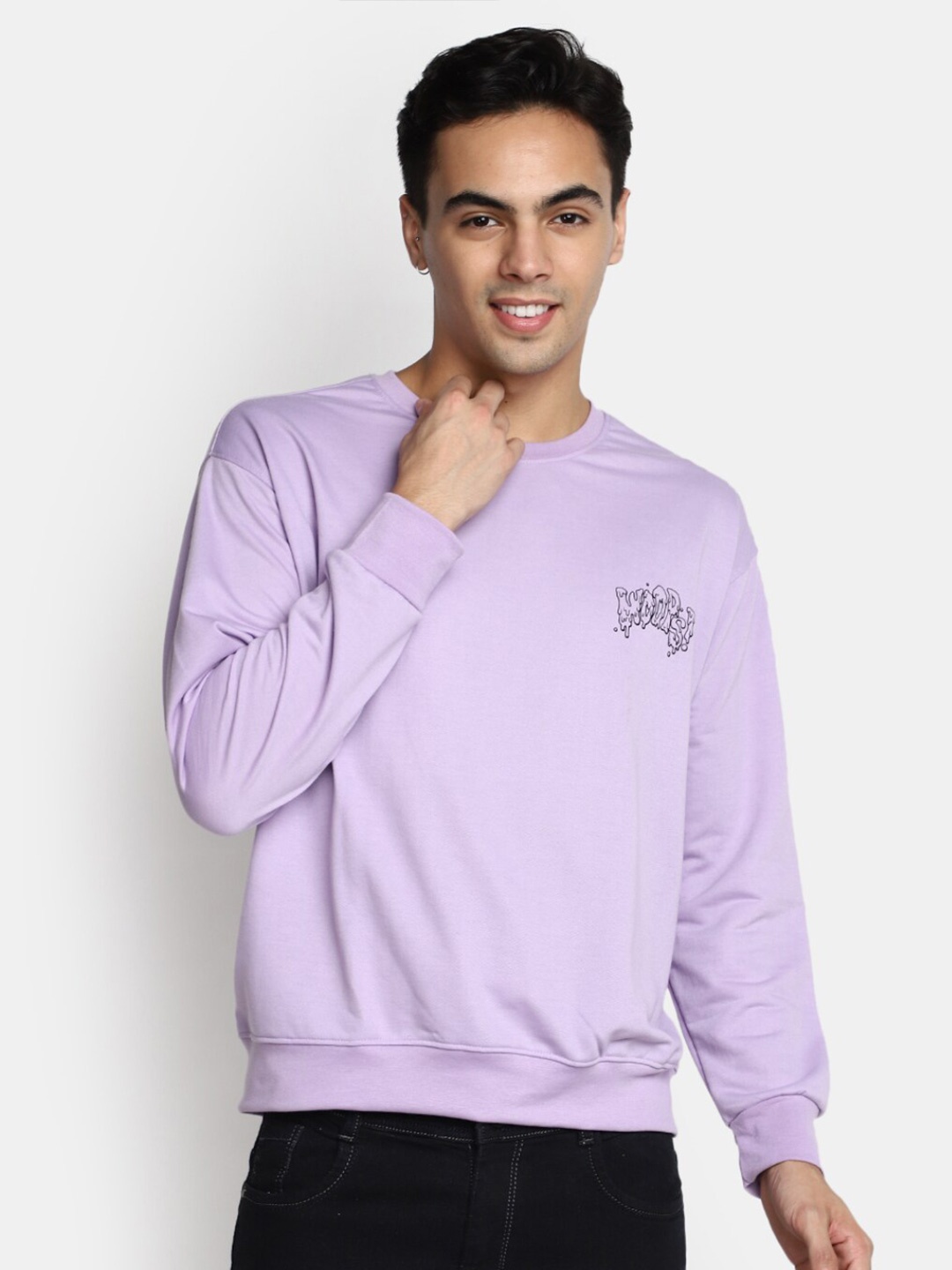 

V-Mart Typography Printed Cotton T-shirt, Mauve