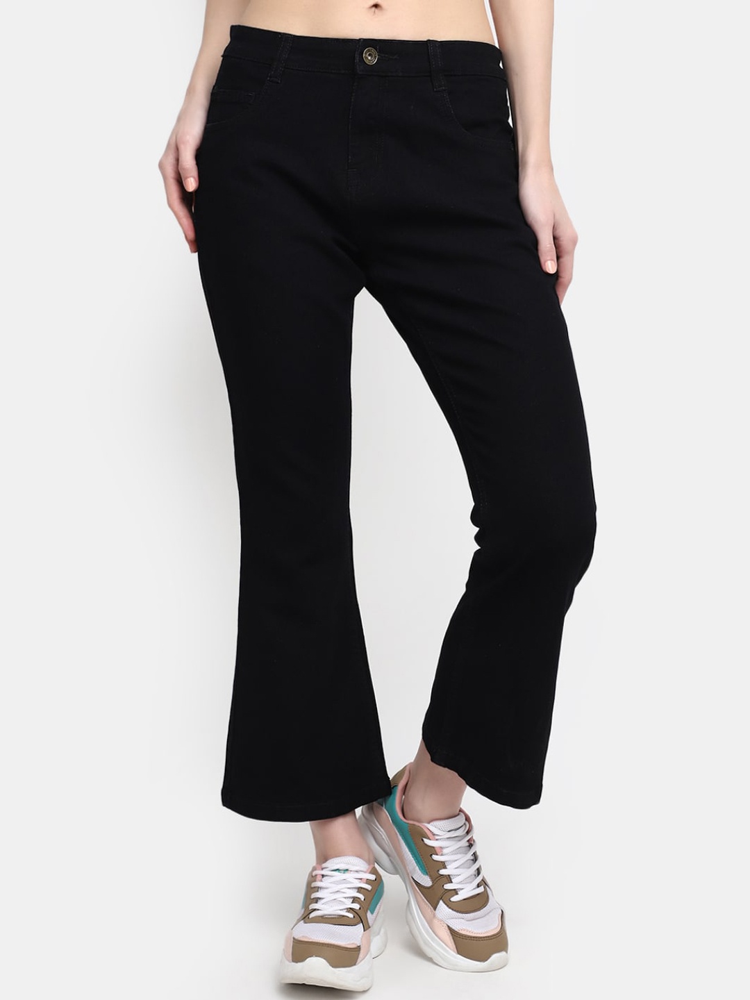 

V-Mart Women Regular Fit Cotton Jeans, Black