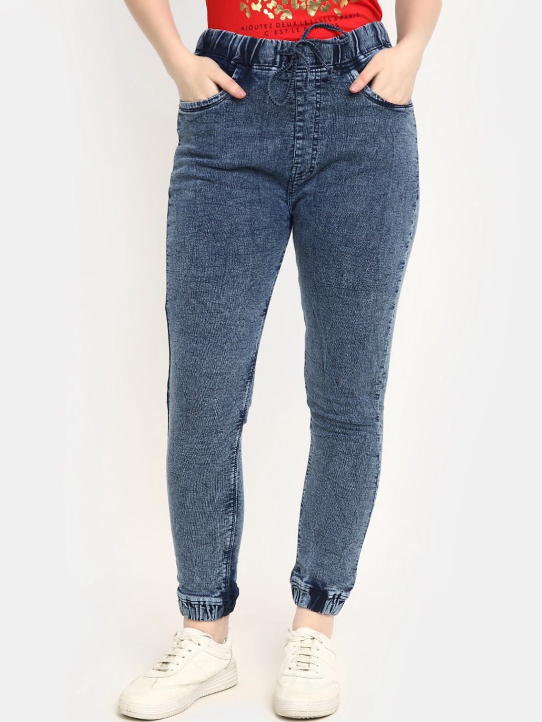 

V-Mart Women Clean Look High Rise Cotton Jeans, Blue