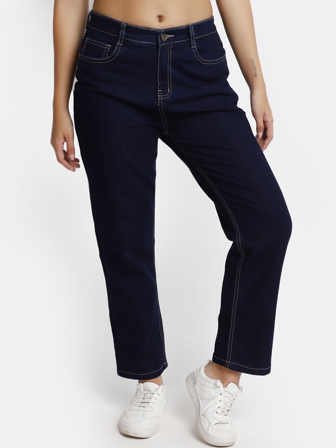 

V-Mart Women Clean Look Mid Rise Cotton Jeans, Blue