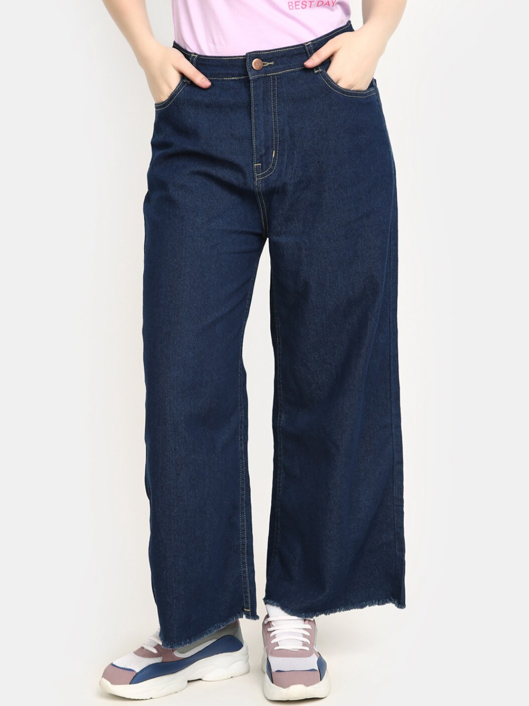 

V-Mart Women Clean Look High Rise Cotton Jeans, Blue