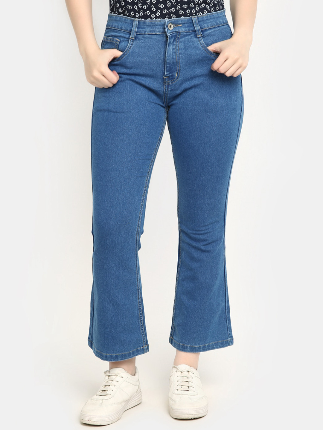 

V-Mart Women High Rise Clean Look Cotton Jeans, Blue
