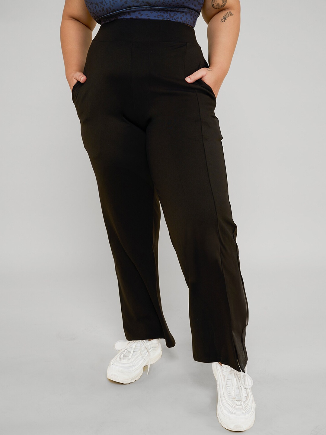 

SKNZ Women Antimicrobial High Waisted Track Pants, Black