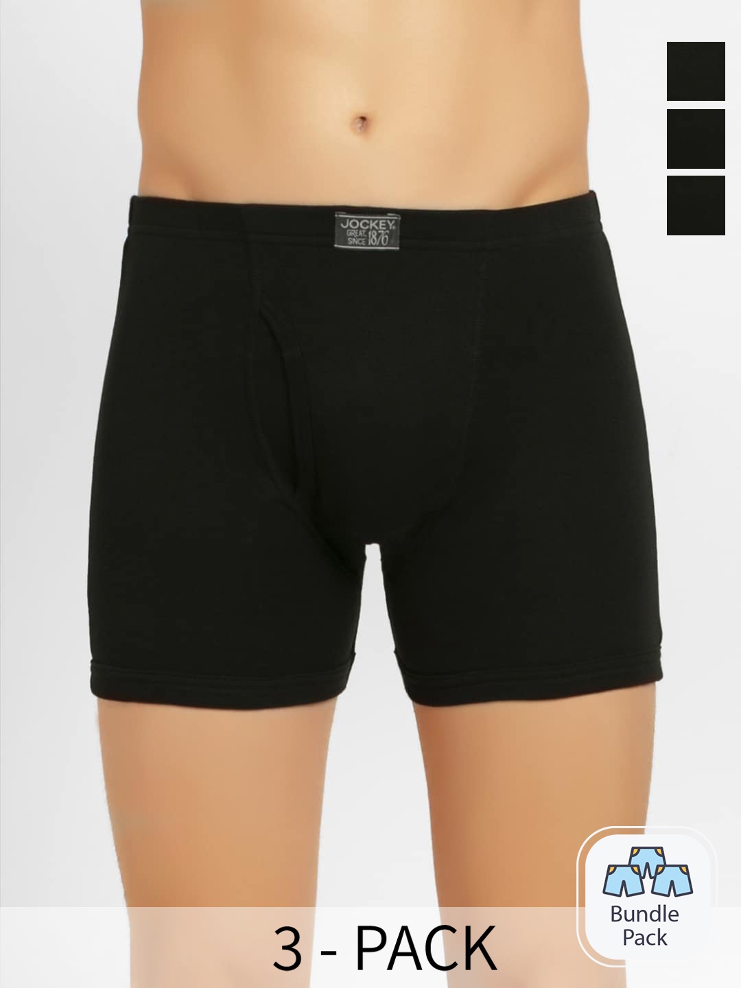 

Jockey Men Pack Of 3 Outer Elastic Trunk 11036564-3, Black