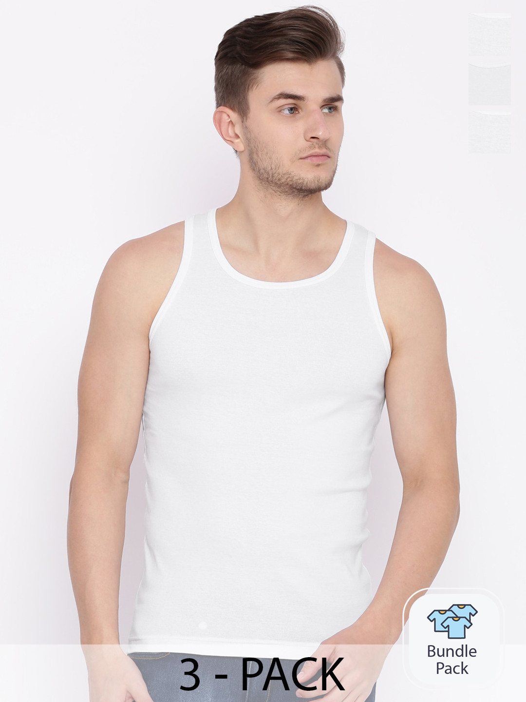 

Jockey Pack Of 3 Cotton Innerwear Vests, White