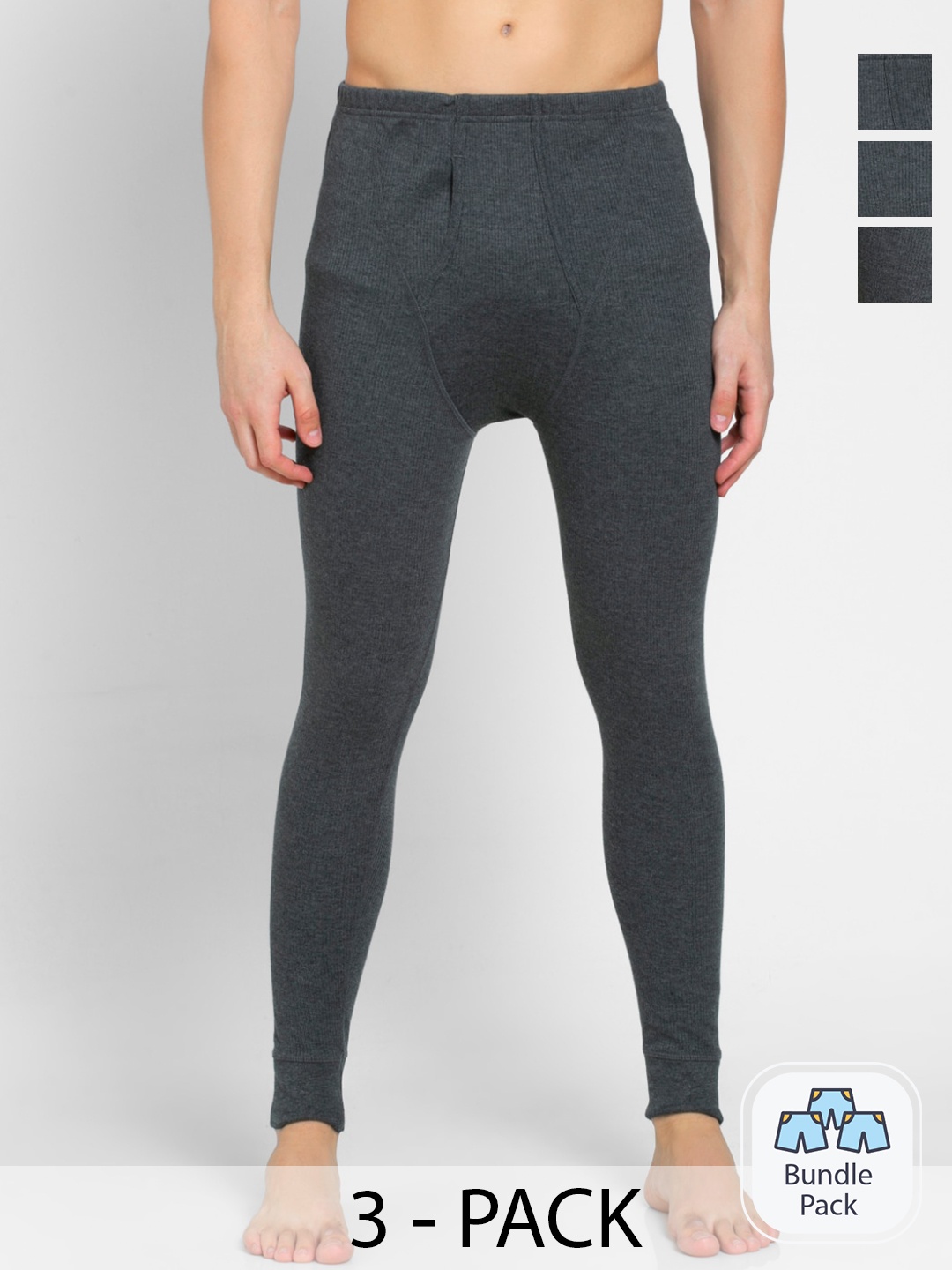 

Jockey Men Pack Of 3 Cotton Thermal Bottoms, Grey