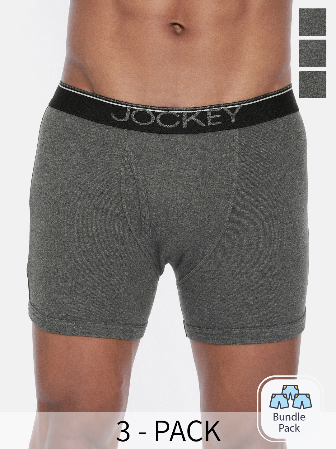 

Jockey Men Pack Of 3 Outer Elastic Trunk 11036334-3, Charcoal