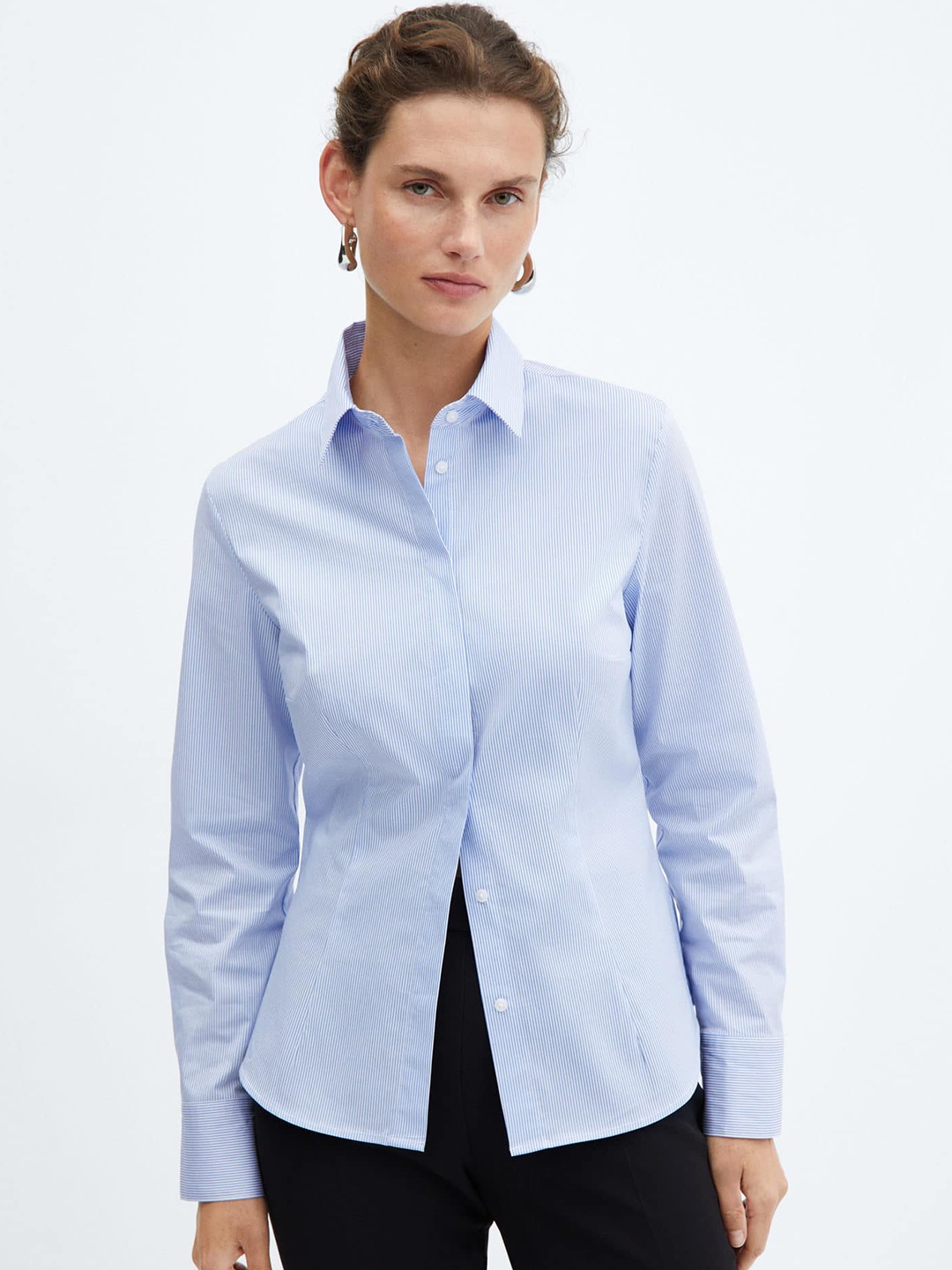 

MANGO Pinstriped Formal Shirt, Blue