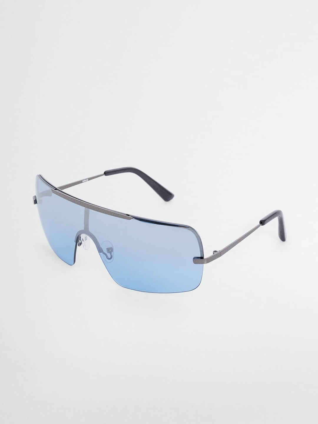 

MANGO Women Half-Rim Shield Sunglasses 57086022, Blue