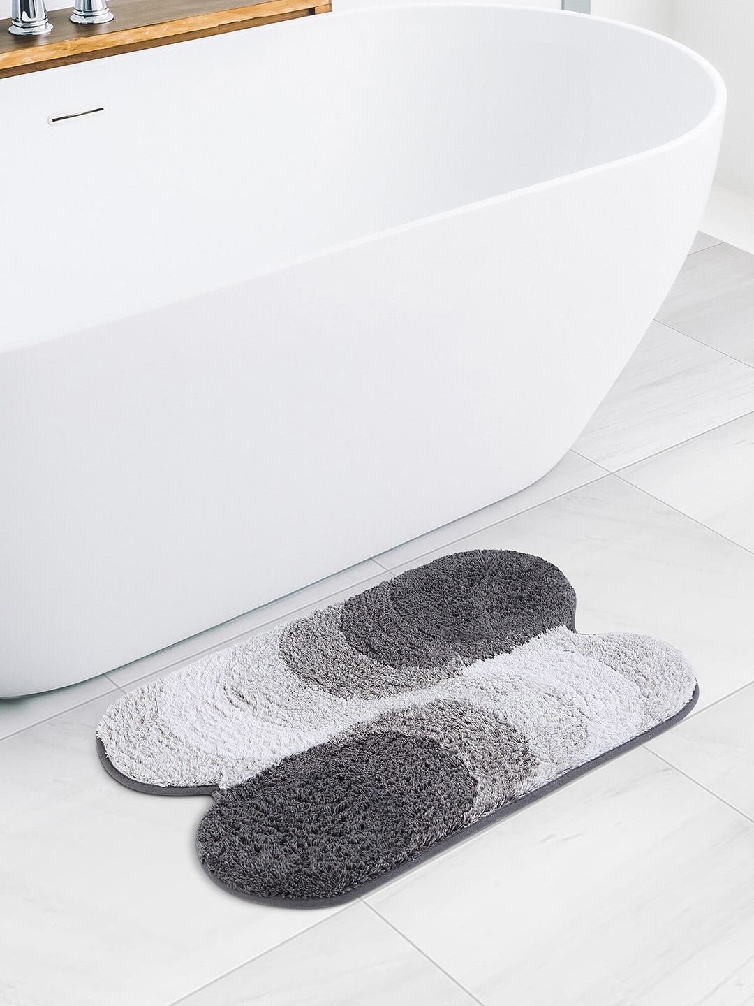 

OBSESSIONS Grey 2200 GSM Quick Dry Quick Dry Anti skid Bath Mat