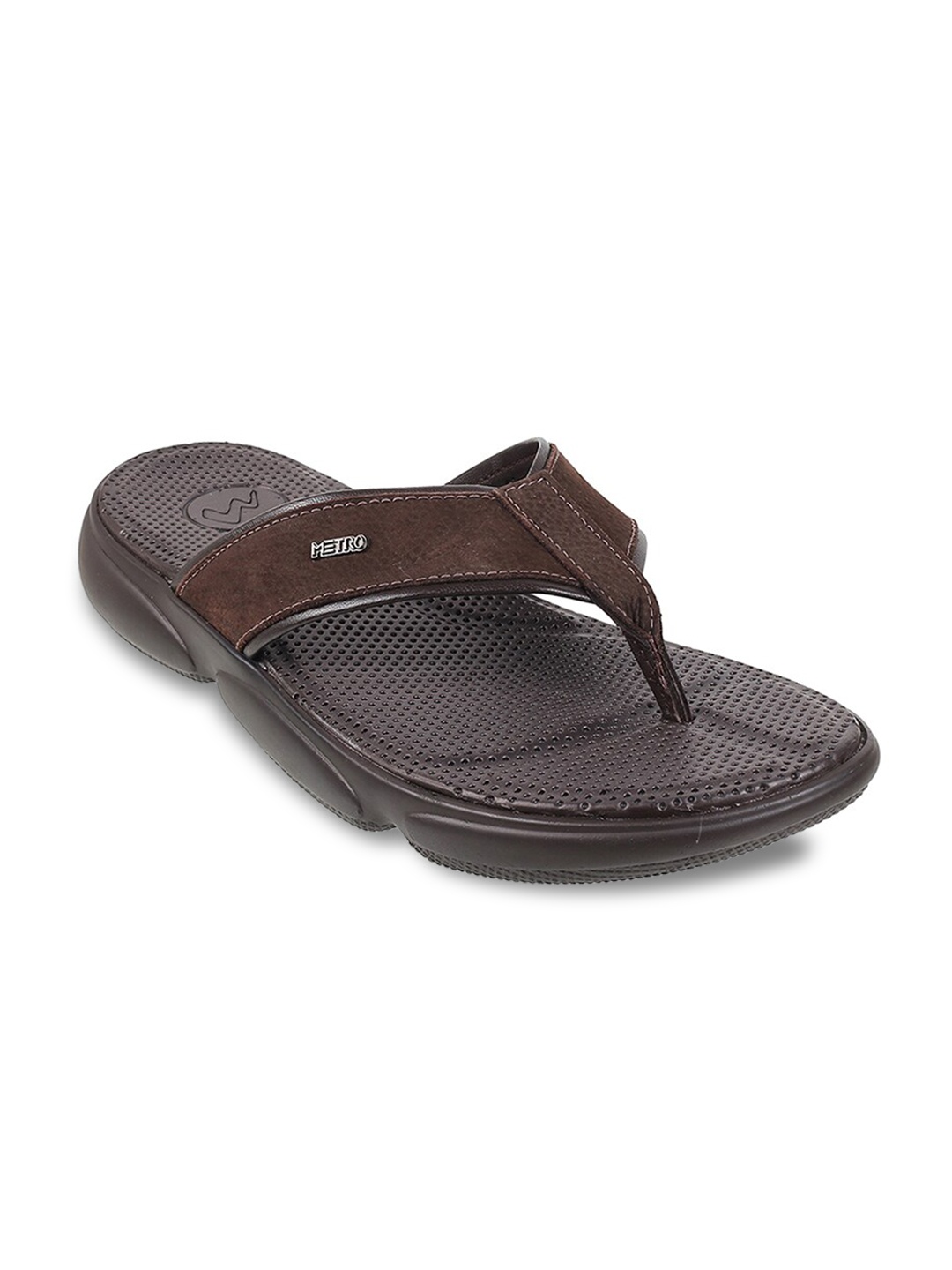 

Metro Men Textured Leather Comfort Sandals, Brown