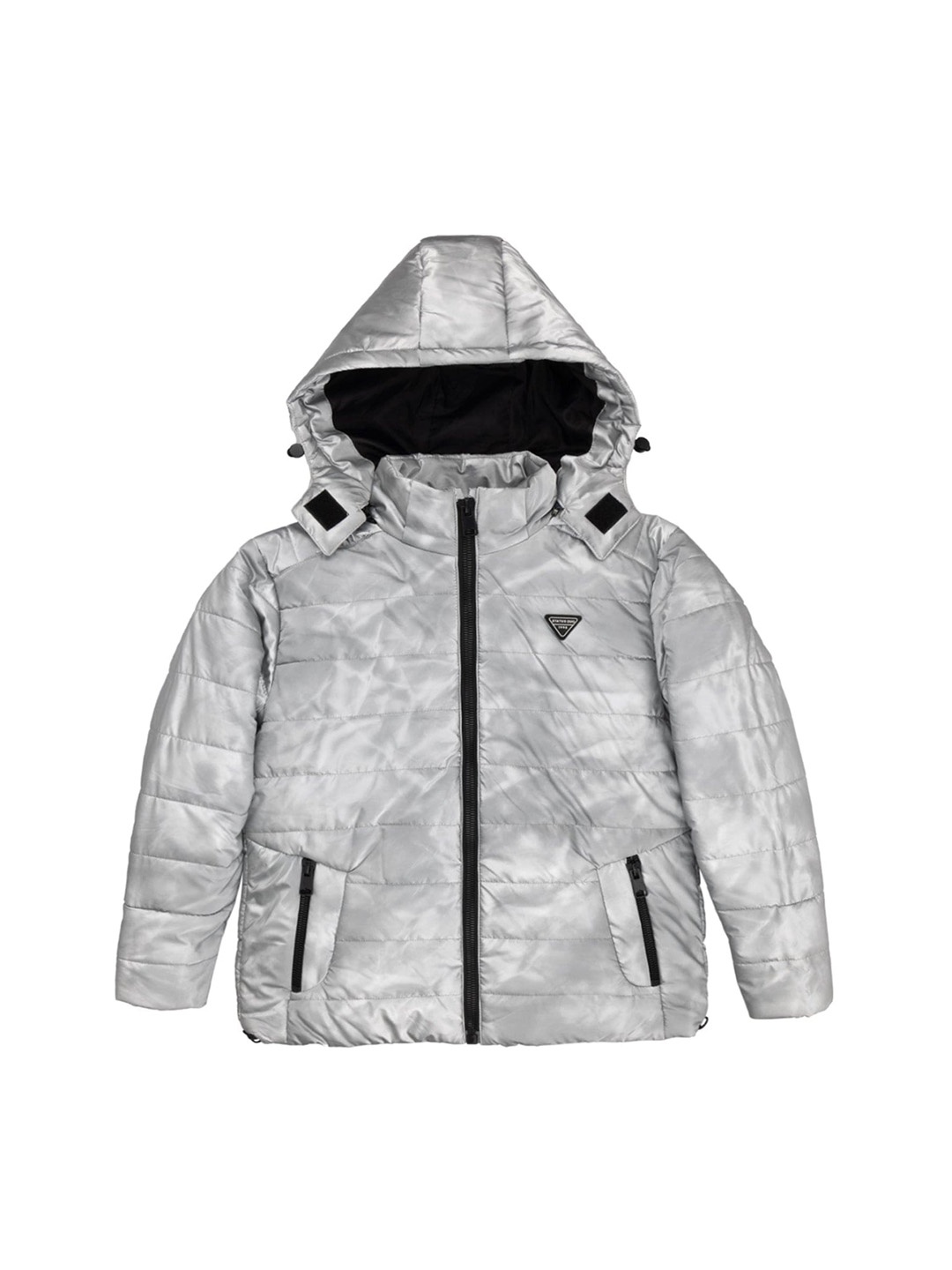 Status Quo Boys Tie and Dye Hooded Padded Jacket, Grey