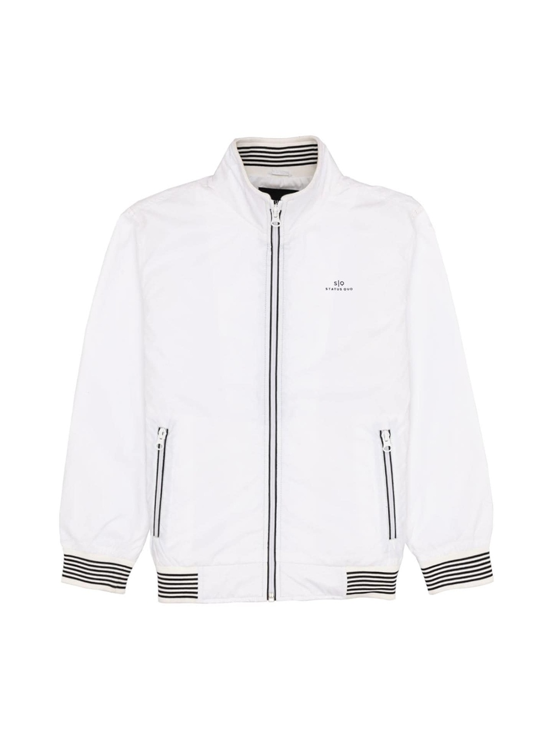 

Status Quo Boys Stand Collar Jacket, White