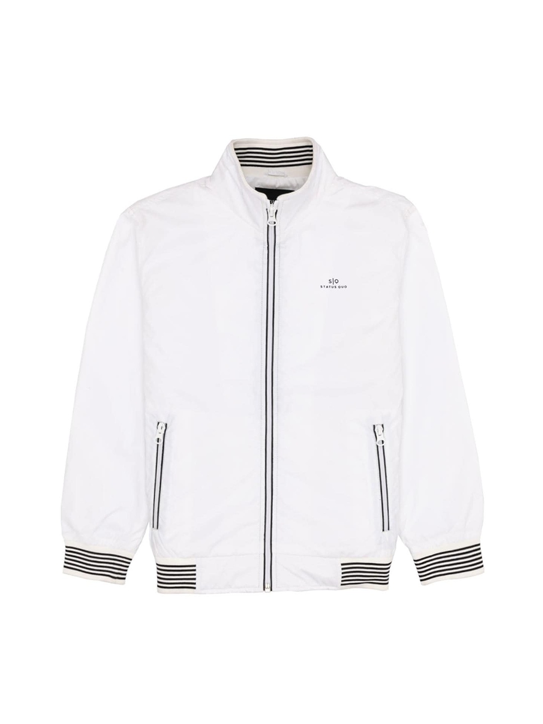

Status Quo Boys Stand Collar Bomber Jacket, White