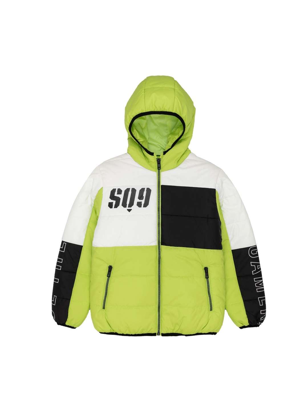 

Status Quo Boys Colourblocked Hooded Padded Jacket, Green