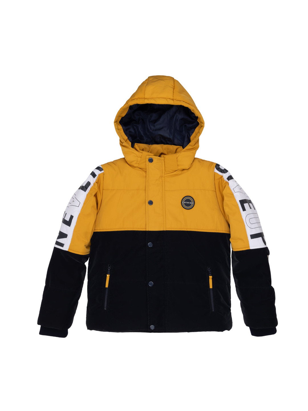

Status Quo Boys Colourblocked Hooded Padded Jacket, Yellow