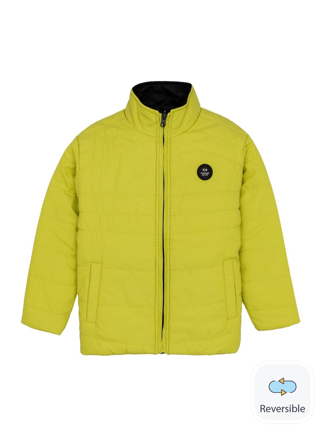 

Status Quo Boys Mock Collar Padded Jacket, Green